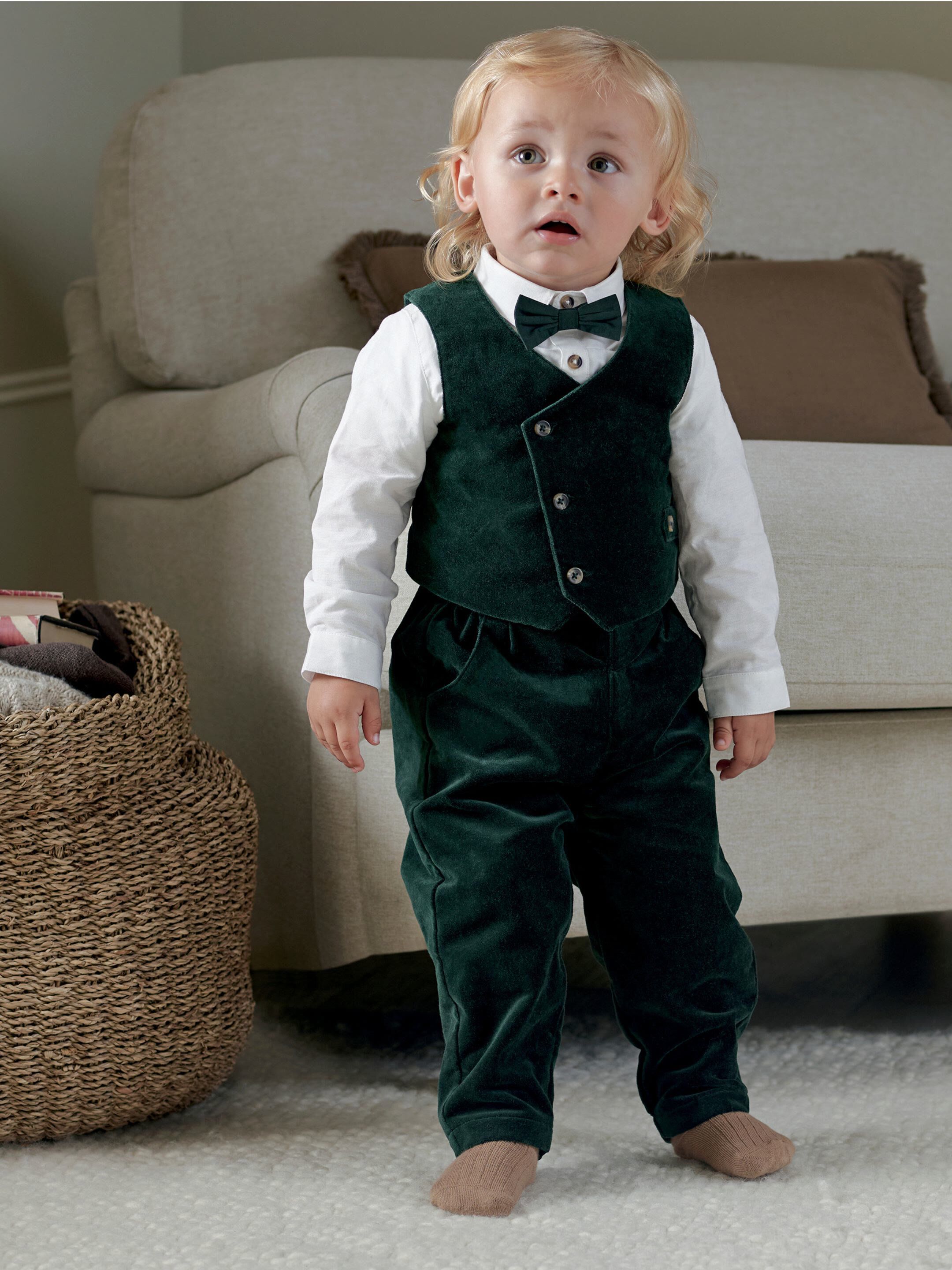 4-Piece Green Velvet Suit image number 1