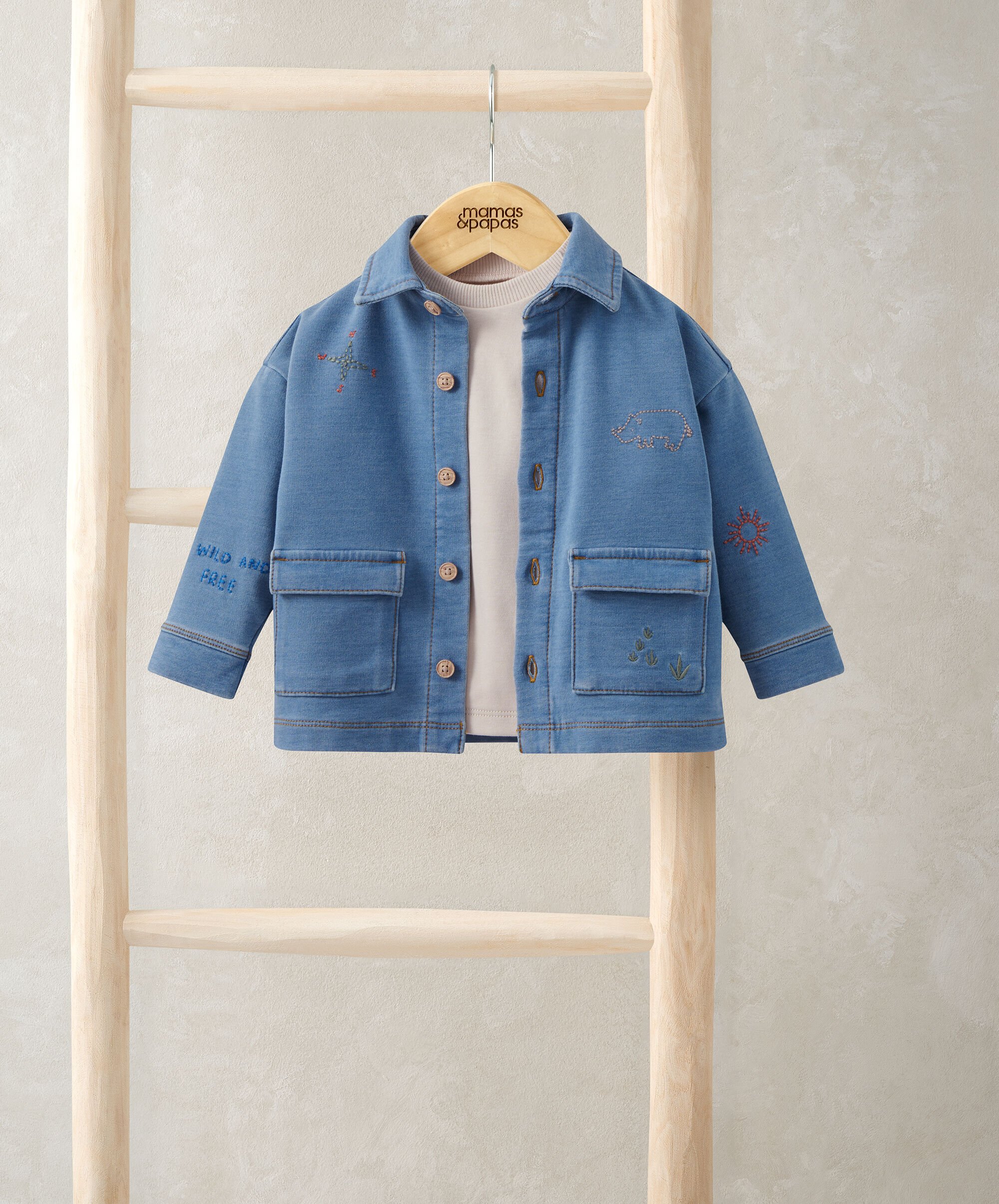 Denim Shacket & T-Shirt image number 2