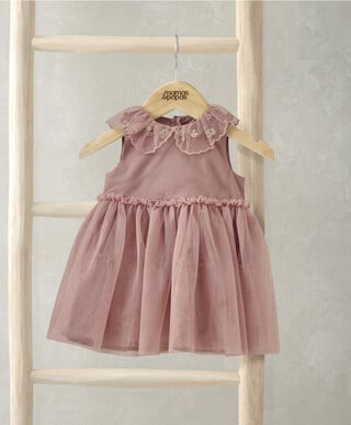 Collar Mesh Dress