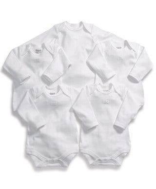 Cotton Long Sleeve Bodysuits 5 Pack