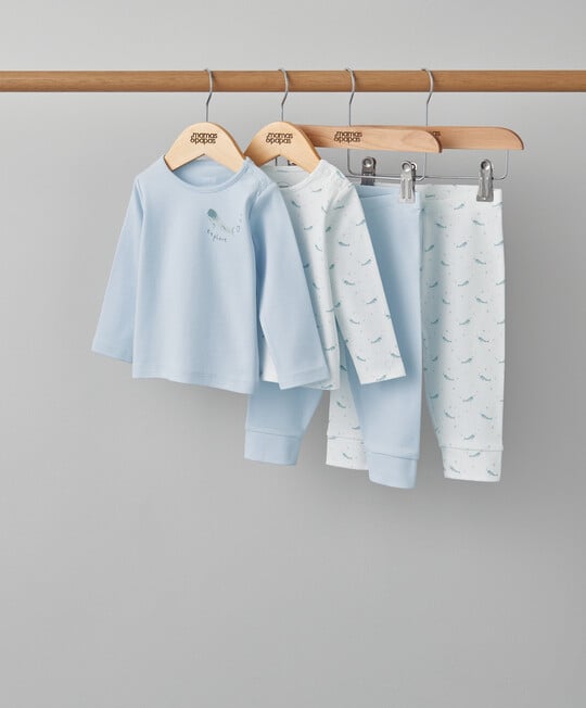 2 Pack Long Sleeve Whale Pyjamas Set image number 1
