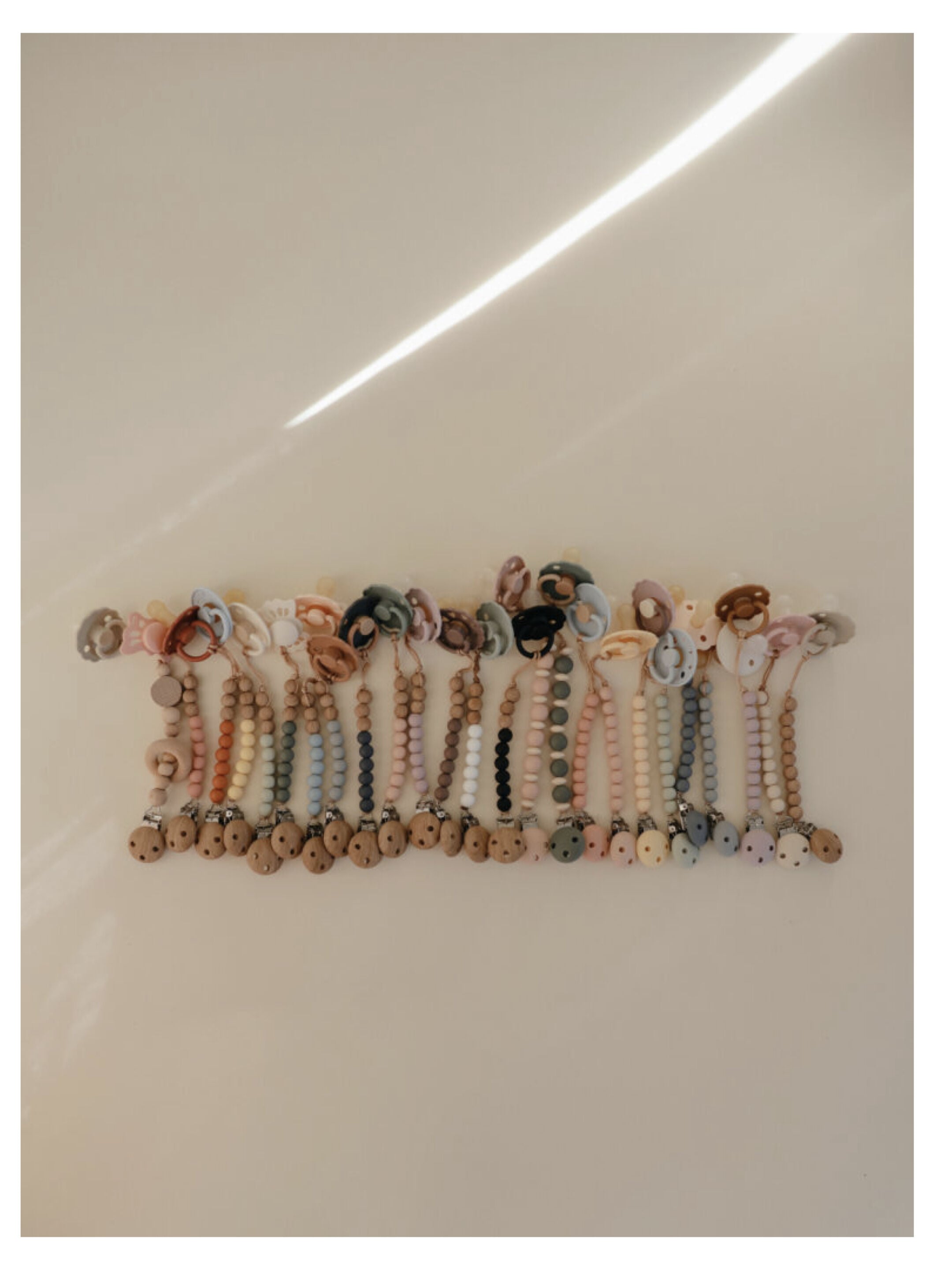 Mushie Pacifier Clips Halo Cadet Blue