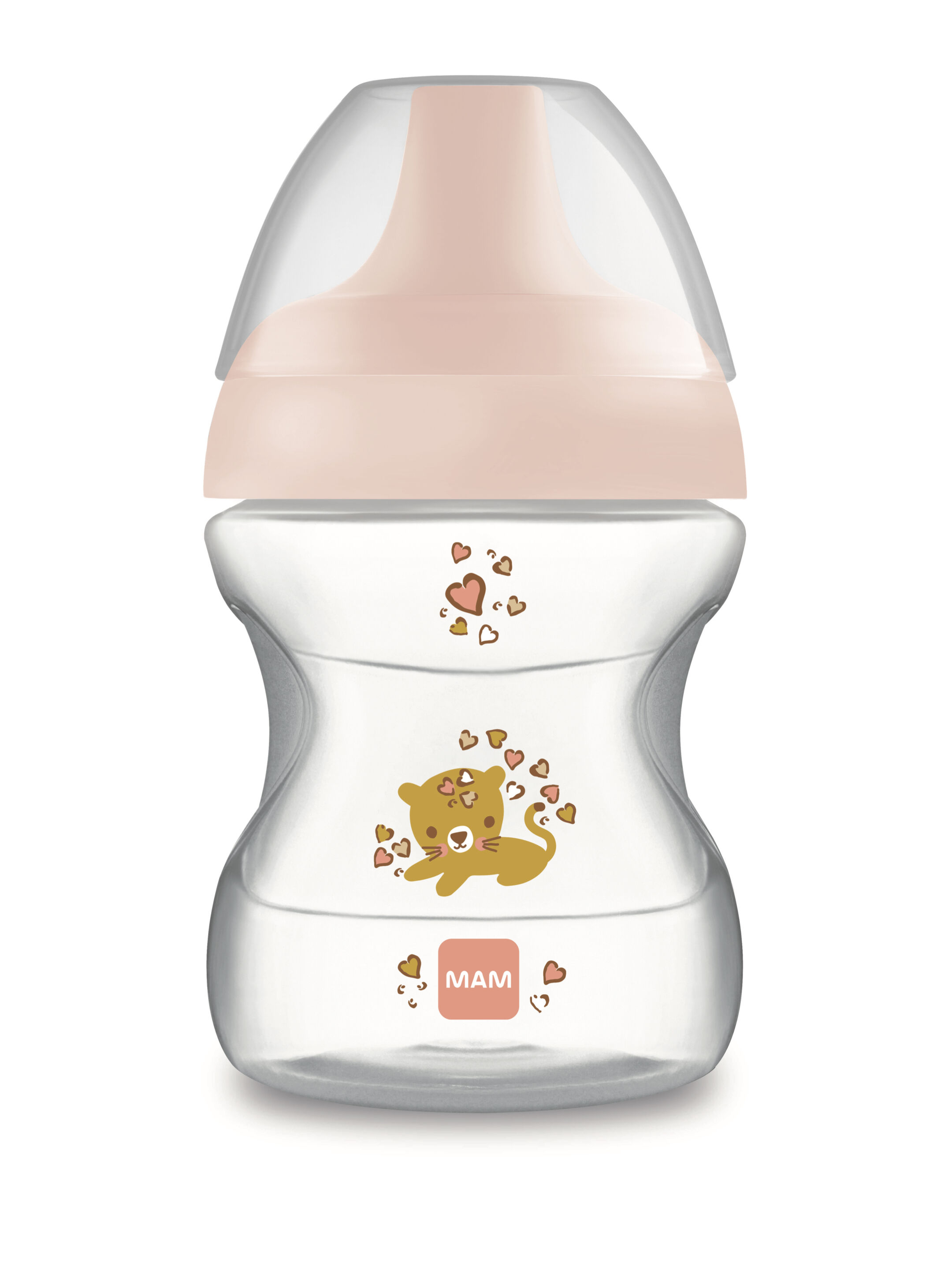 Mam Baby Learn To Drink Cup  Silicone Cup - 6 M+ | Wild Animals, Pink - 190 Ml - Pack of 1