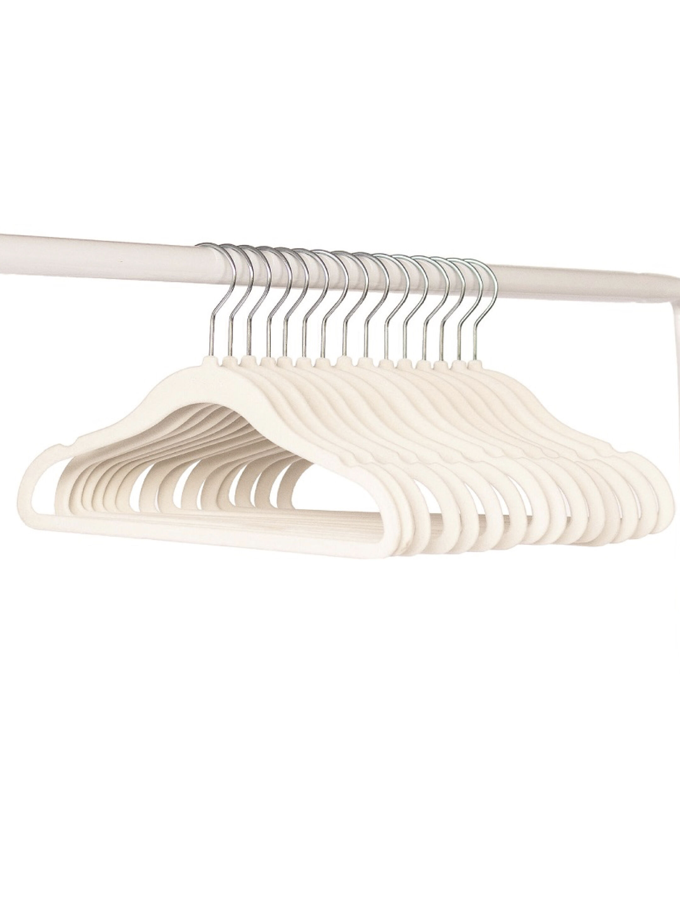 3 Sprouts Velvet Hanger - Cream (Set of 15)