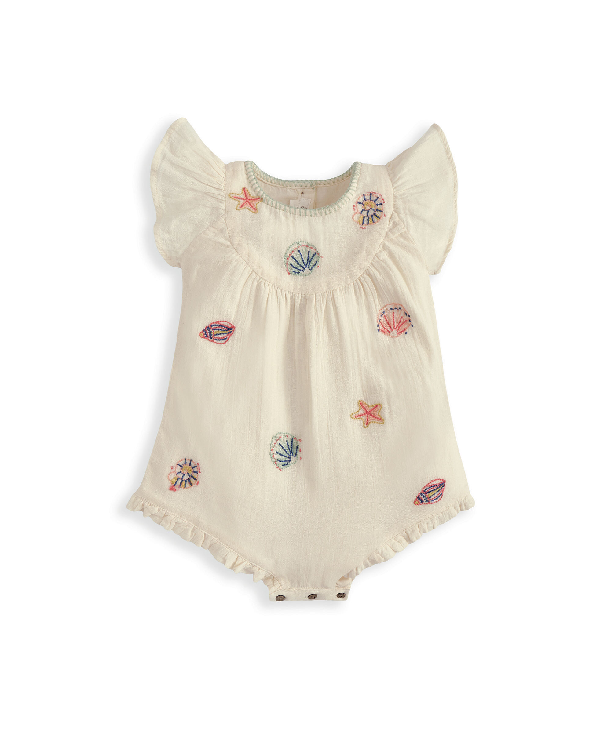 Pink Embroidered Romper image number 2