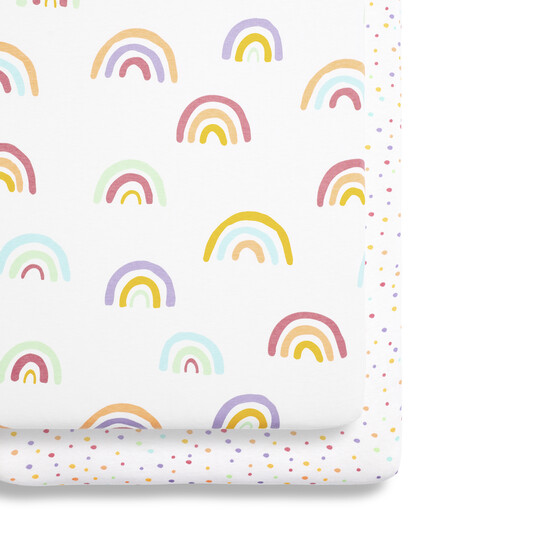 Pack Crib Fitted Sheets Colour Rainbow