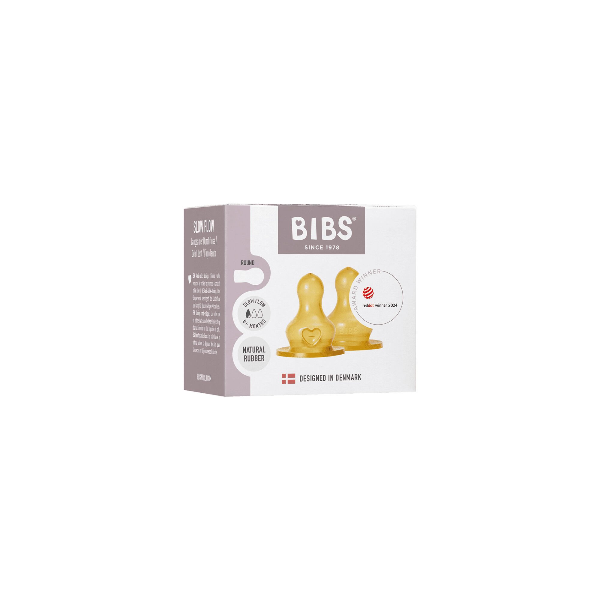 BIBS Baby Bottle Nipple Round Latex 2 Pack Slow Flow image number 2