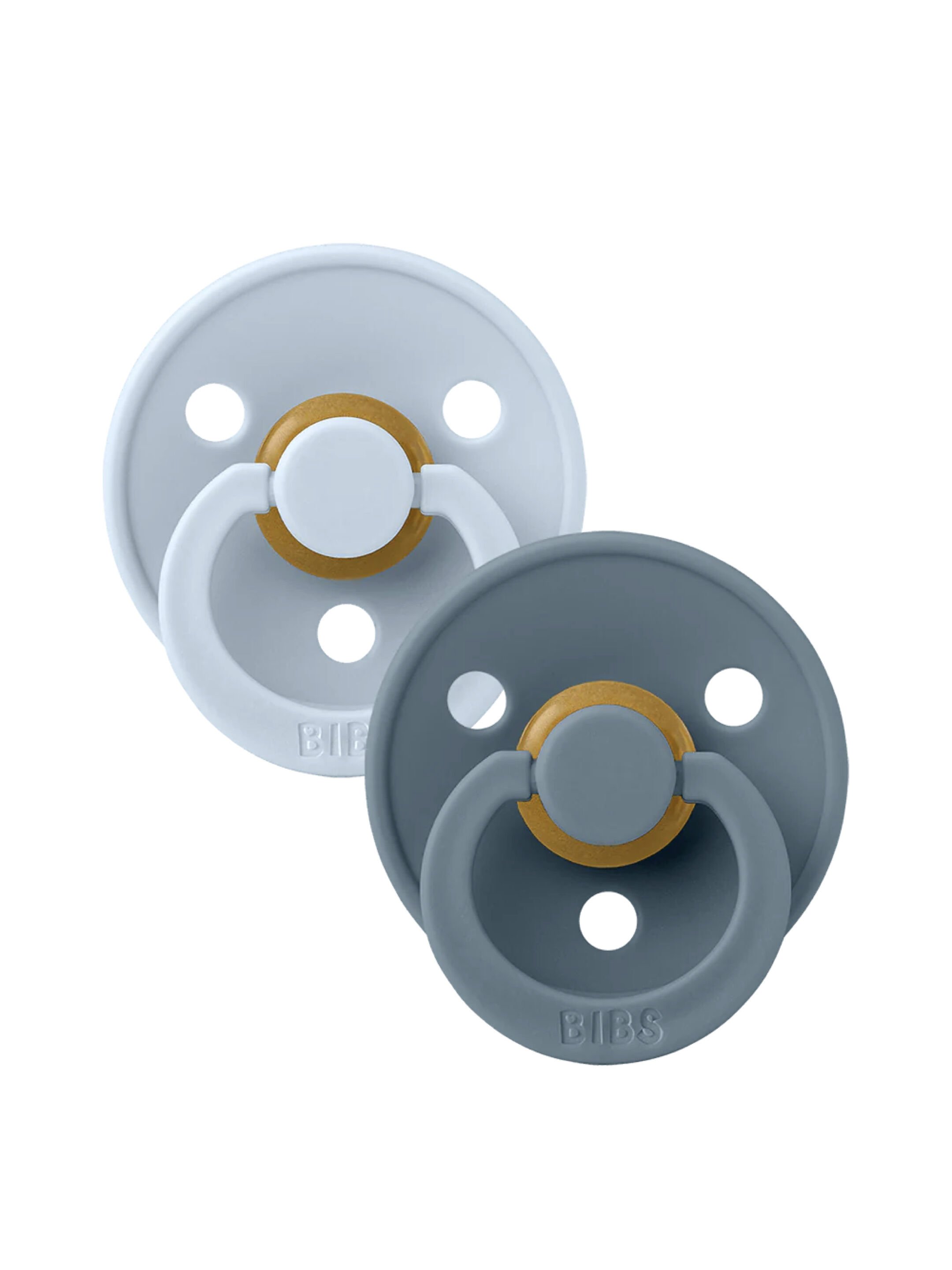 Bibs Colour 2 PACK Latex S1 - Anatomical Baby Blue/Petrol (0+ months)