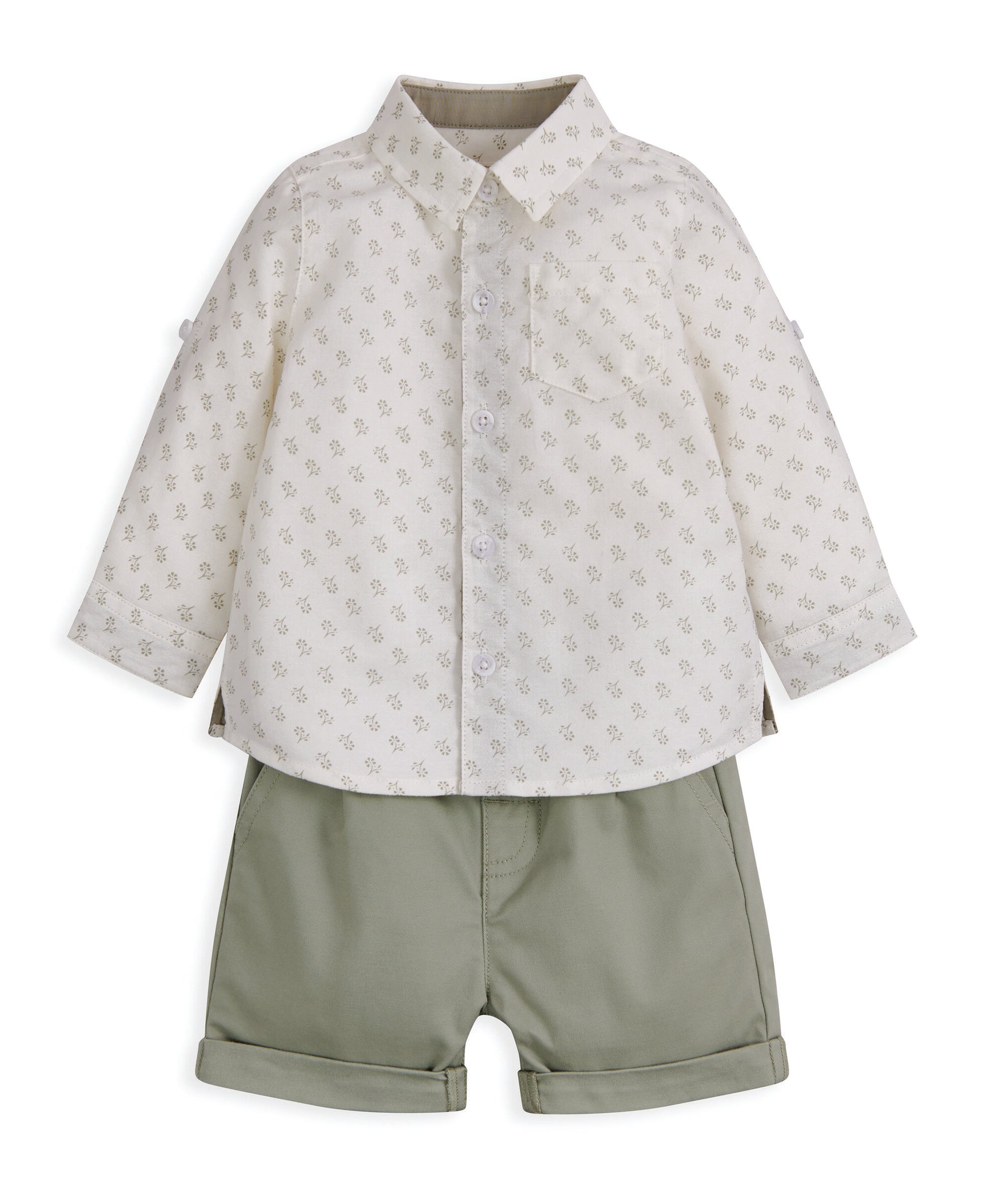 Stripped 2 Piece Suit - Khaki image number 2