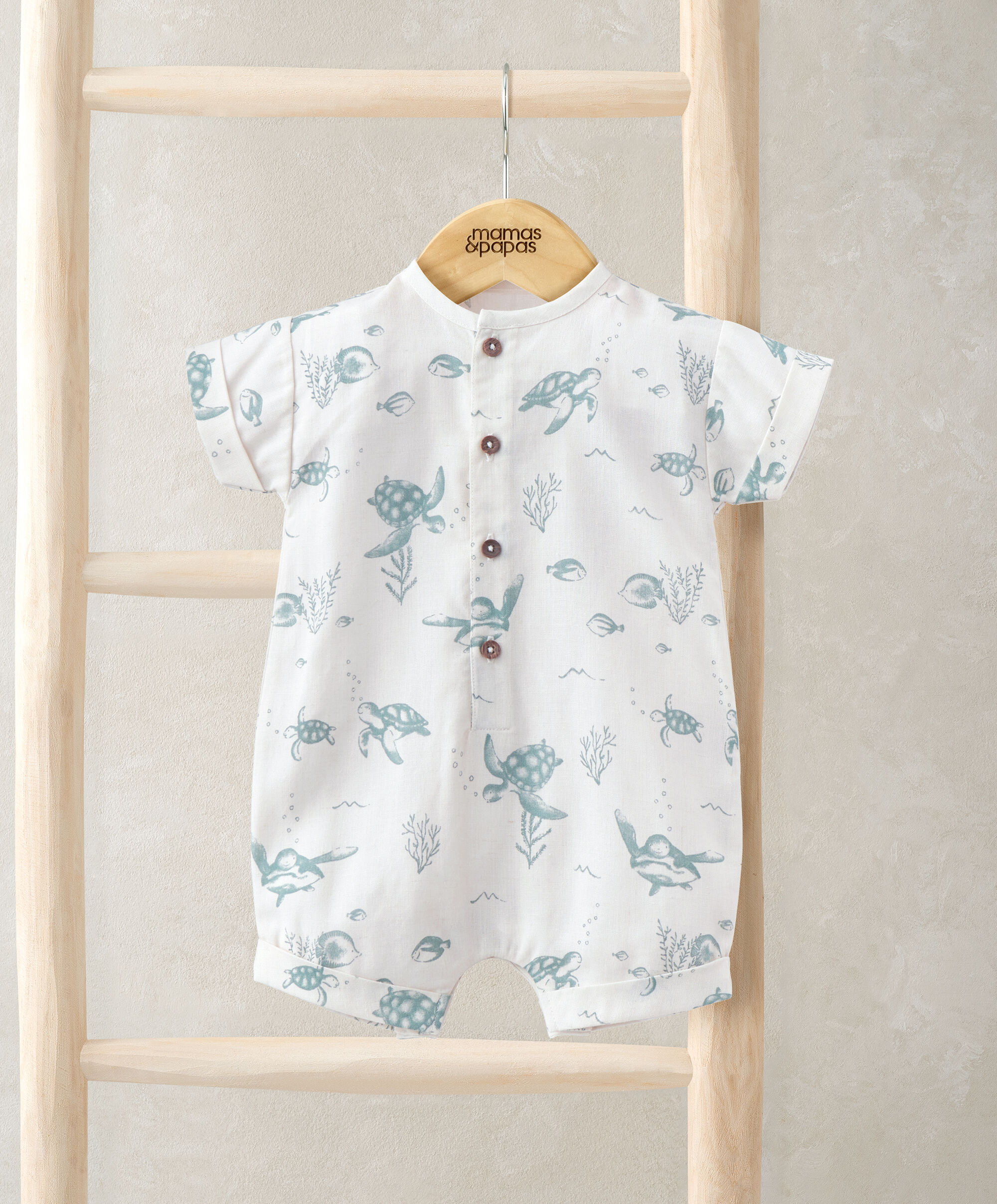 Turtle All Over Print Romper image number 1