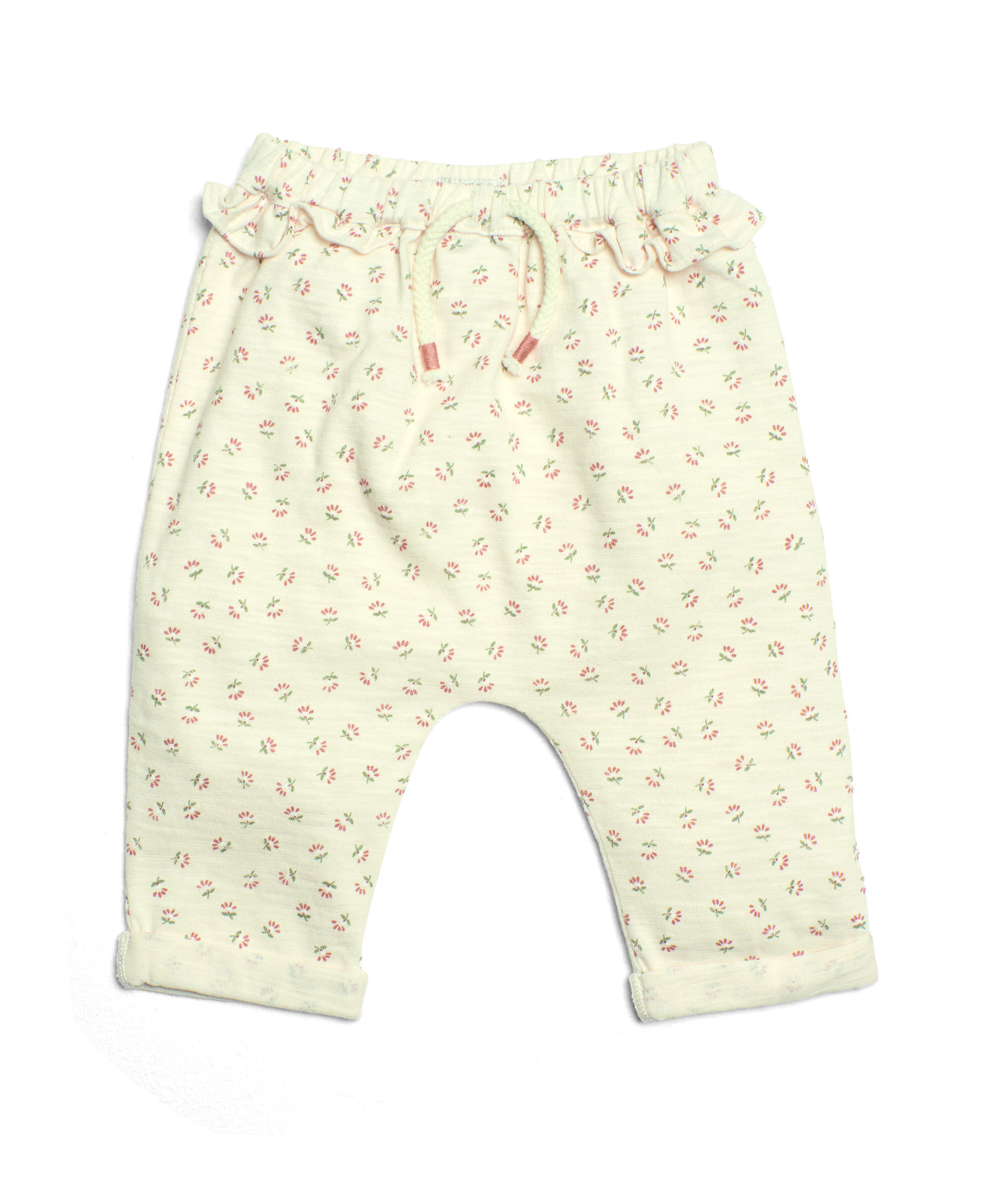 Floral Sprig Print Frill Joggers image number 1