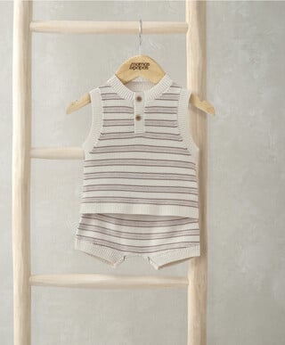 Stripe Knitted Top & Shorts