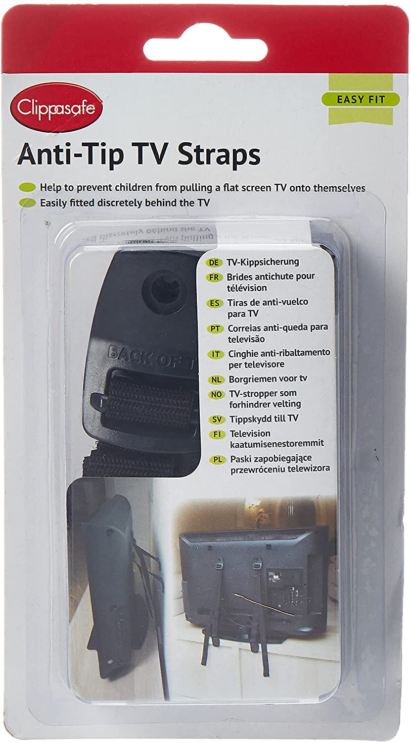 Clippasafe Anti-Tip TV Straps - Black image number 1