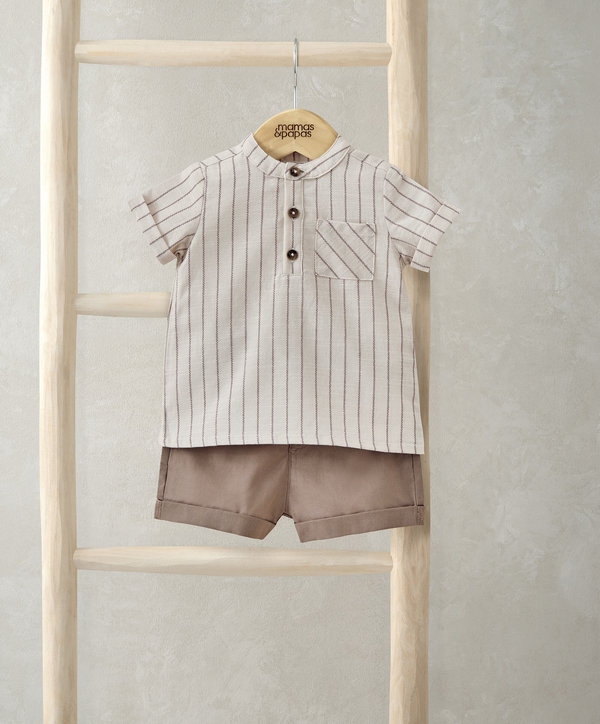 Rust Shirt & Shorts Outfit Set image number 1