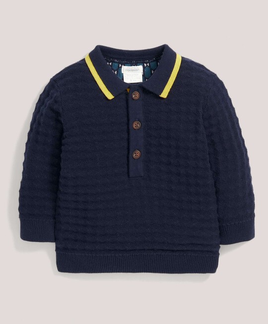 Knitted Long Sleeved Polo Shirt image number 1