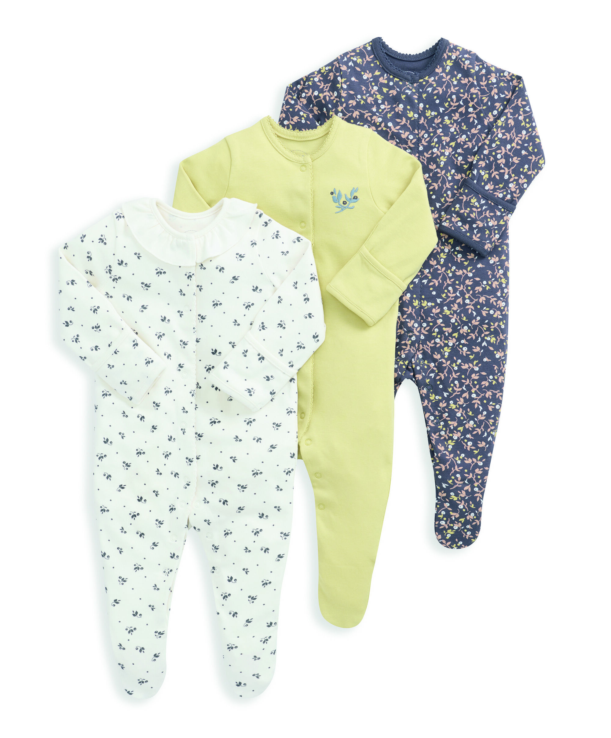 3 pack Midnight Secret Garden Sleepsuits image number 2