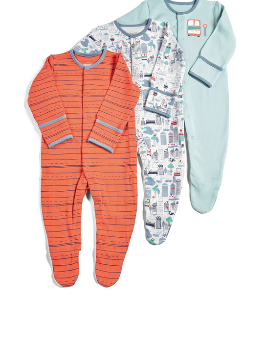 Pack of 3 Town Sleepsuits image number 1