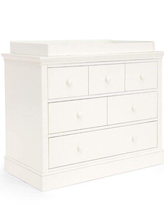 Oxford Wooden 6 Drawer Dresser & Baby Changing Unit - White