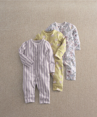 3pk Creative Floral Sleepsuits
