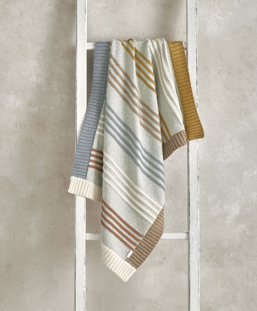 Knitted Blanket - Multi Brder Stripe image number 1