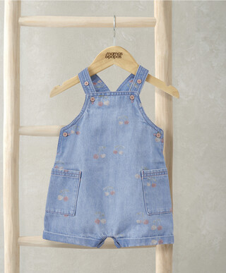 Cherry Denim Dungarees