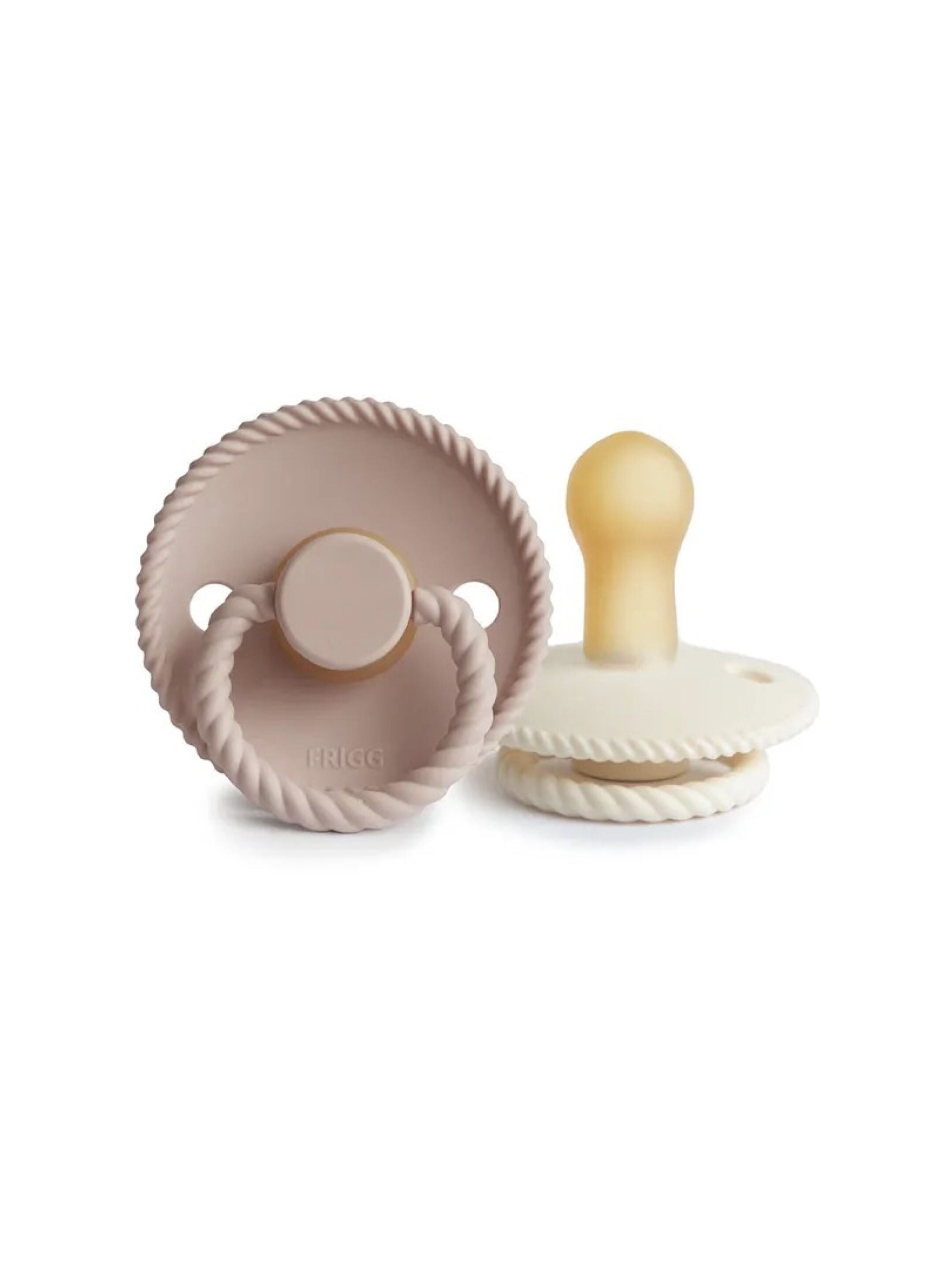 FRIGG Rope Latex Baby Pacifier 6-18M 2-Pack Blush/Cream - Size 2 image number 2