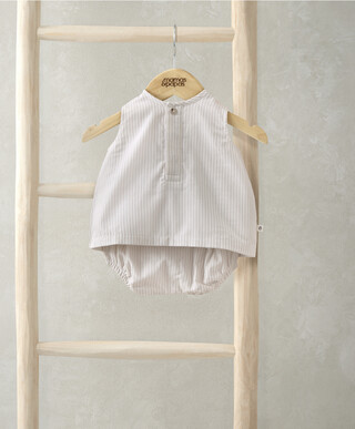 Stripe Sleeveless Top & Linen Shorts