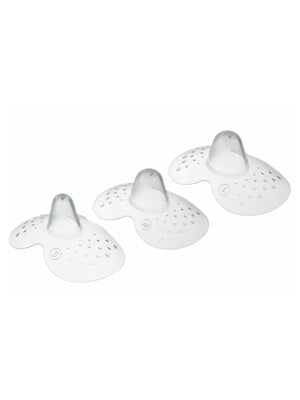 Mam Baby Nipple Shield Breastfeeding - 0 M+ | Clear Clear - Size- M | Pack of 3