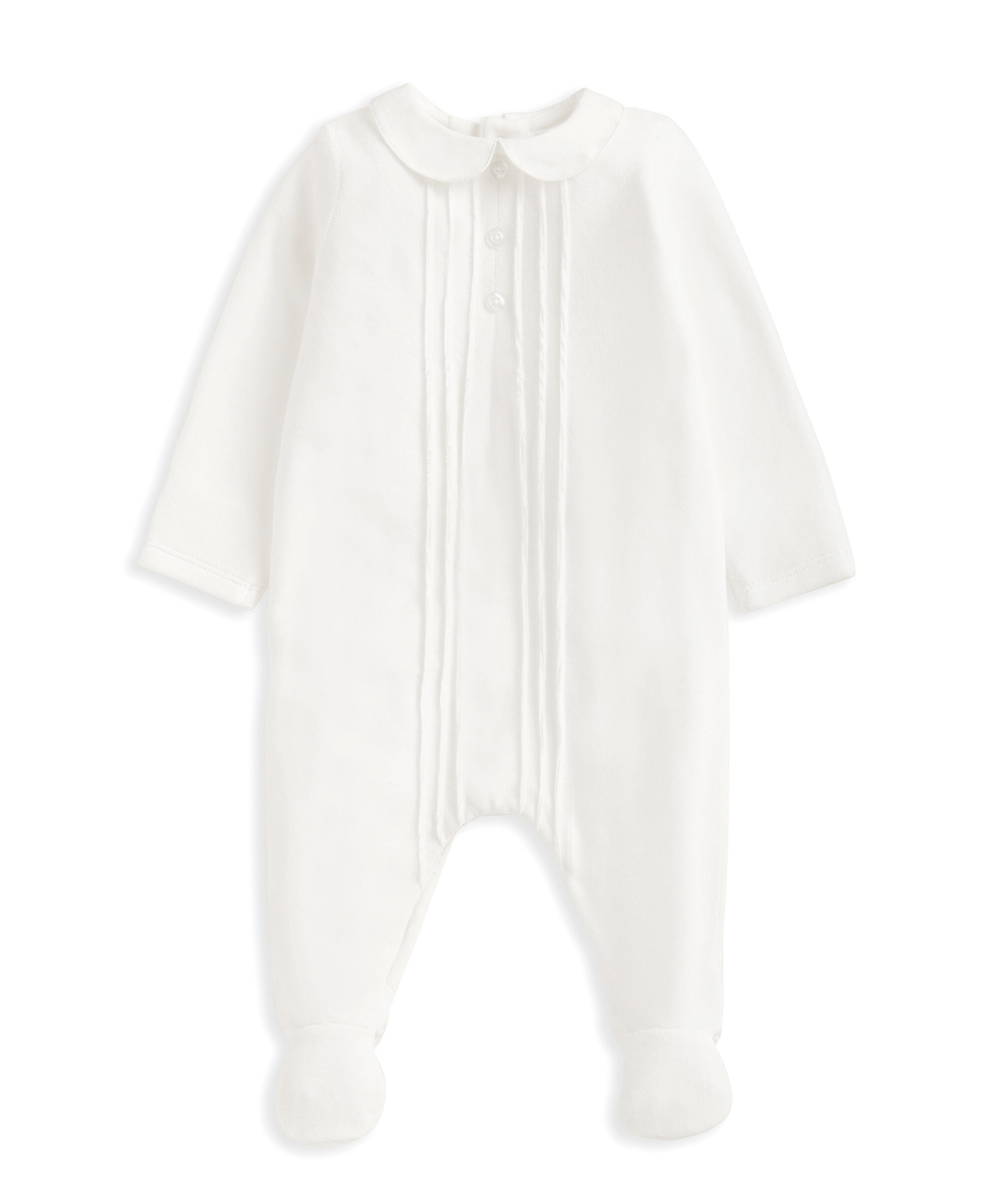 Velour Sleepsuit - White image number 2