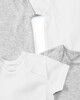 Grey Cotton Short Sleeve Bodysuits 5 Pack image number 2