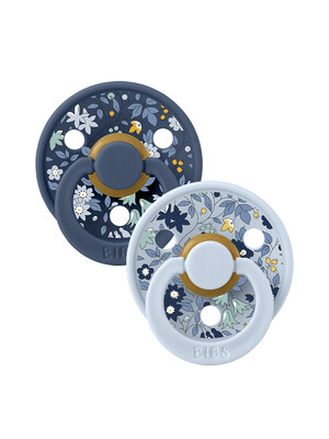 BIBS x Liberty Pacifier Camomile Lawn Collection - Baby Blue Mix 2 Pack (0+ months)