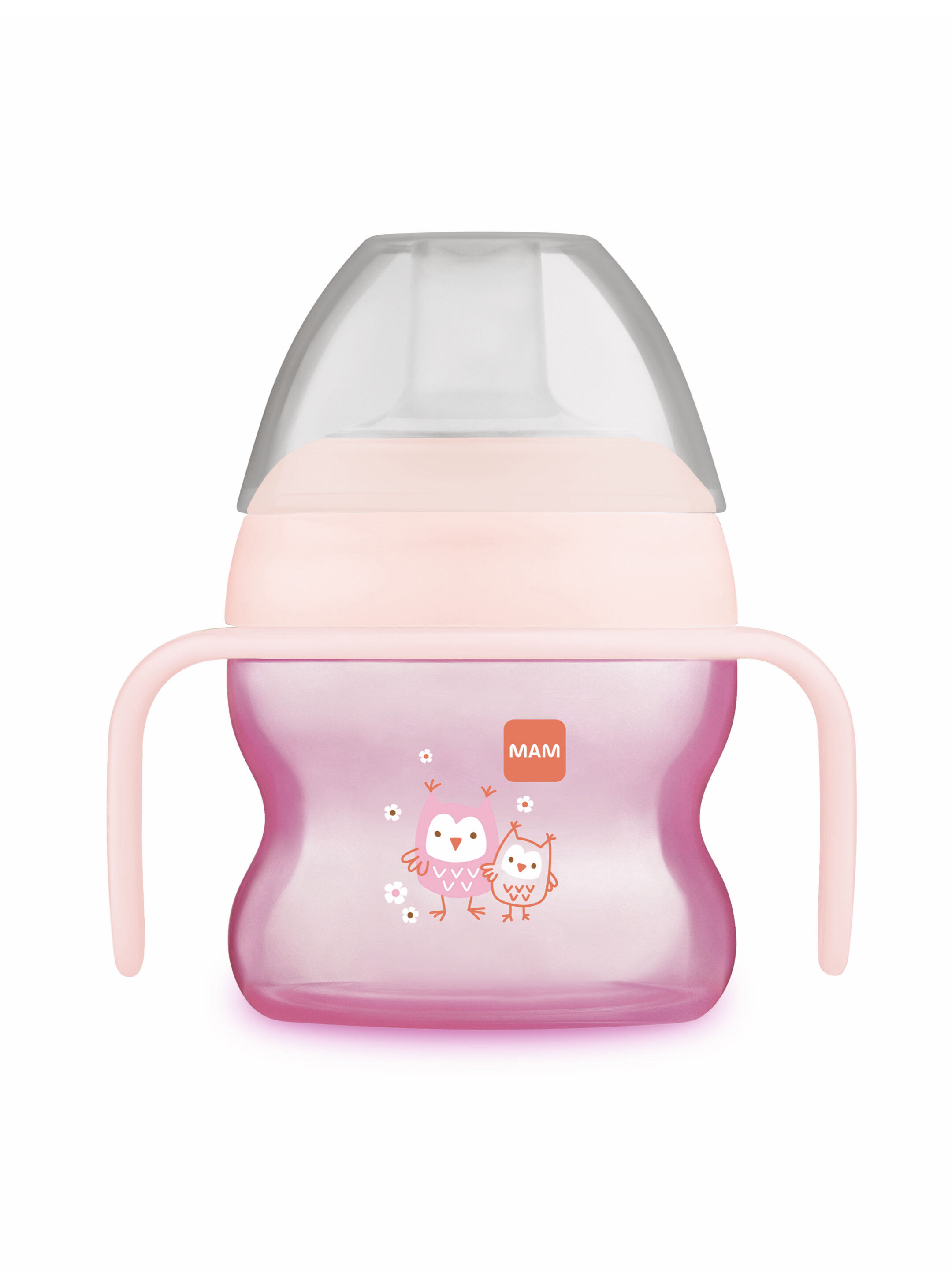 Mam Baby Starter Cup  Silicone Cup - 4 M+ | Fores Pink - 150 Ml - Pack of 1