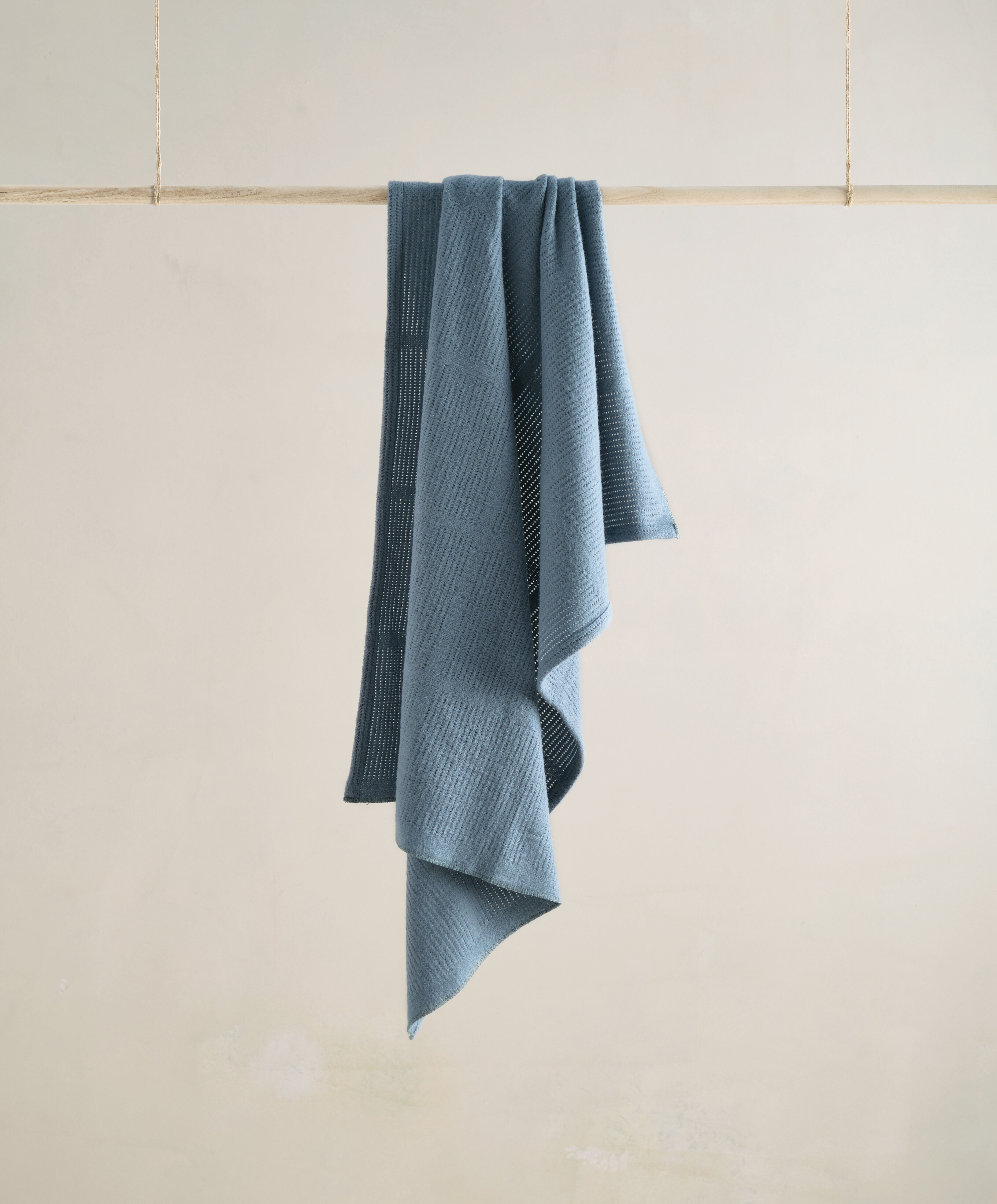 Cellular Cotton Blanket Large - Petrol Blue
