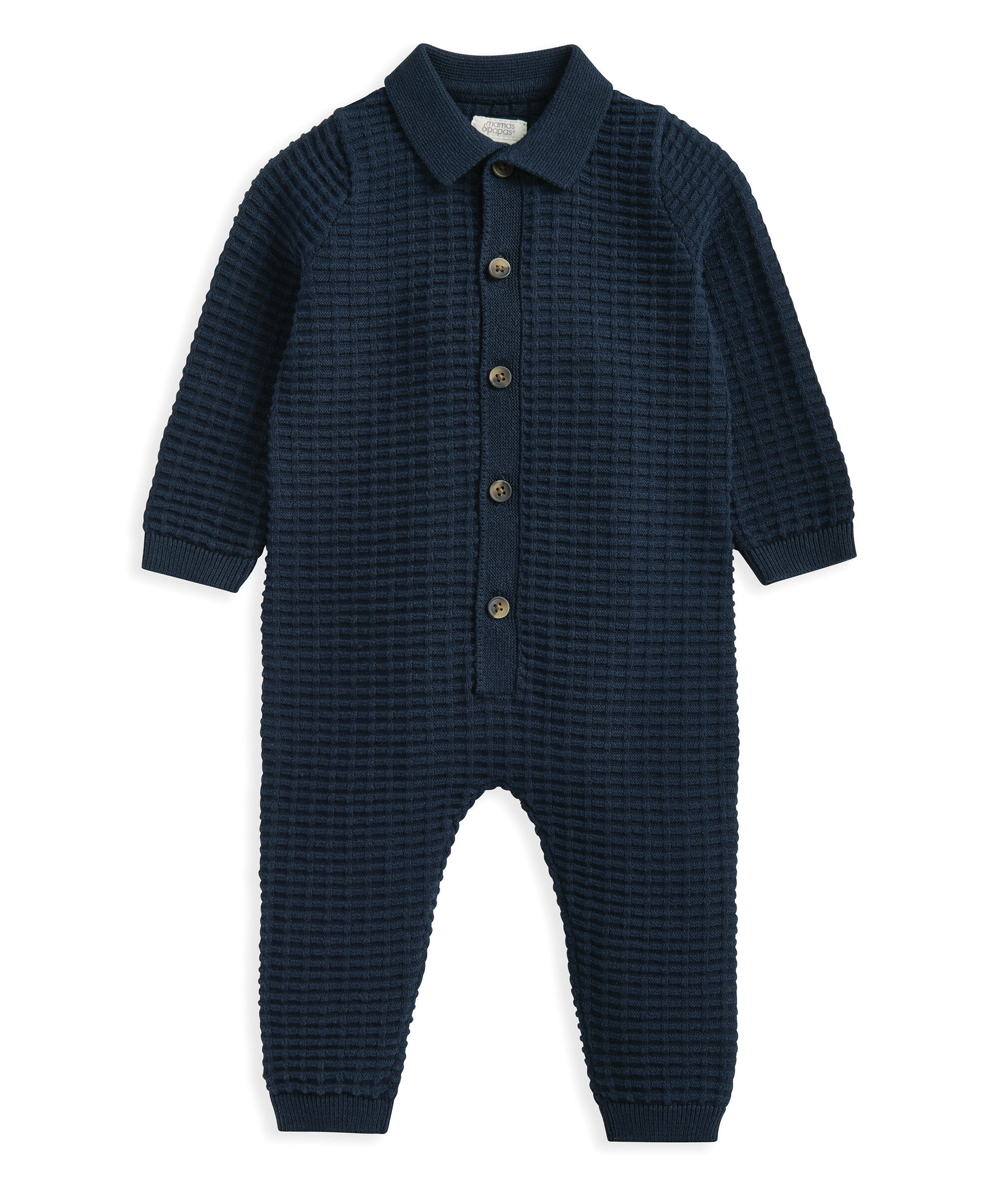 Knitted Romper - Navy image number 2