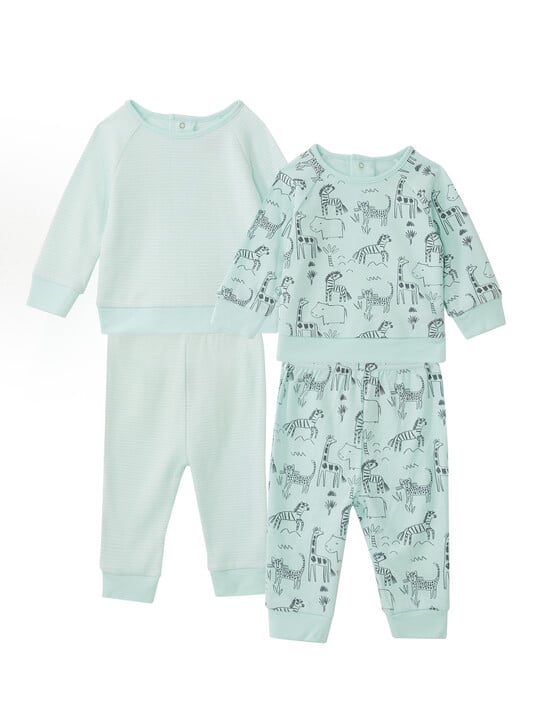 2 Pack Zoo Animals Sleepsuits image number 1