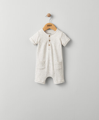 Speckle Jersey Button Front Romper