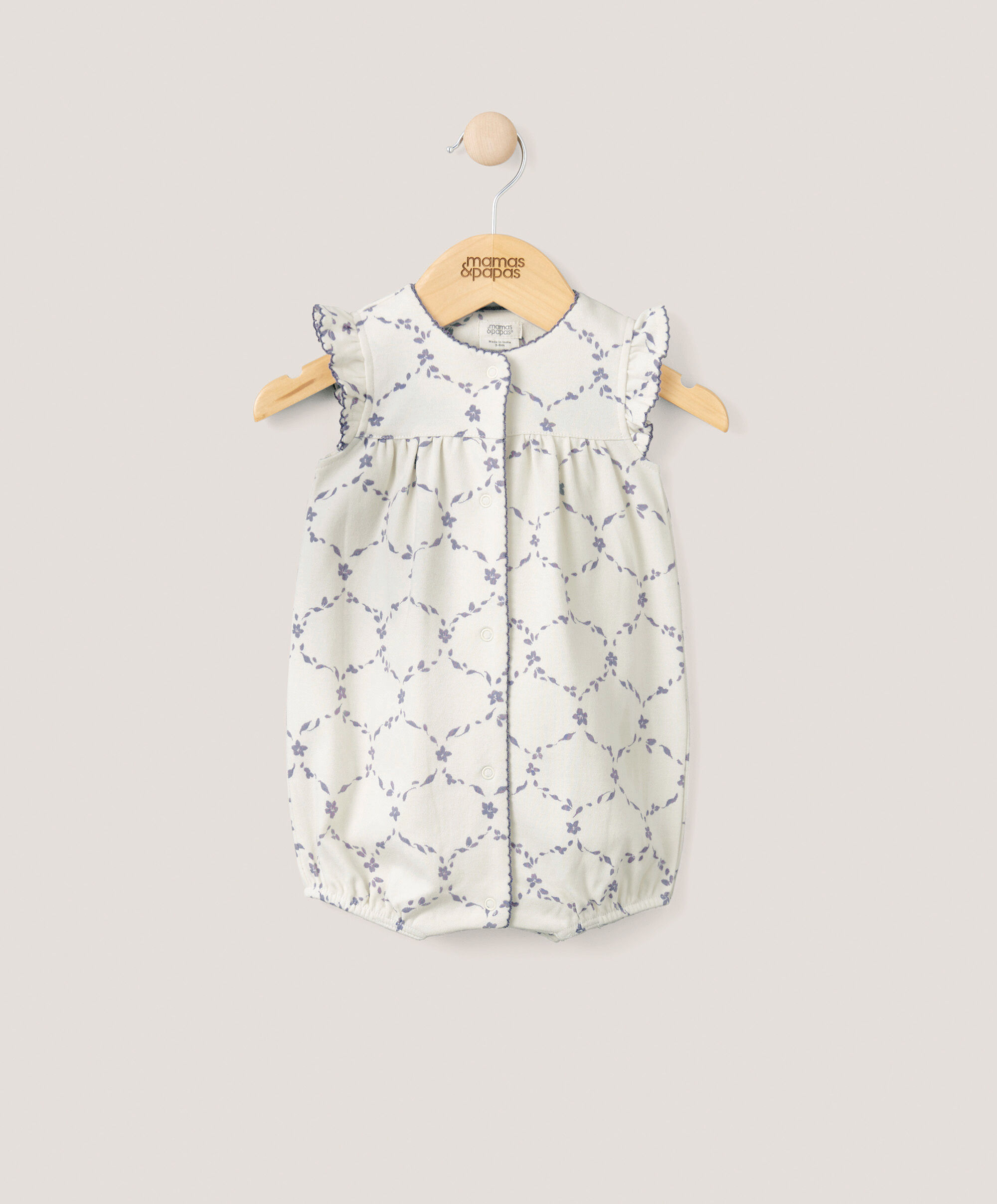 Trellis Print Romper image number 1