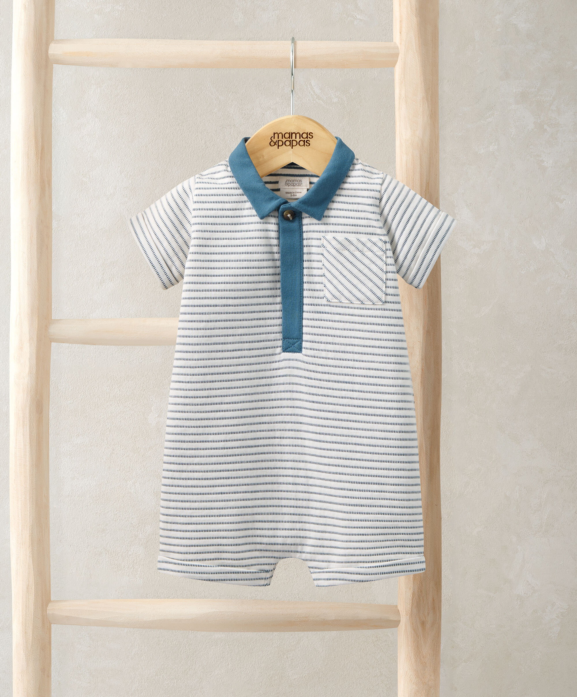 Stripe Polo Romper image number 1
