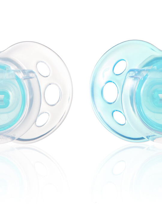 Tommee Tippee Closer to Nature Air Style Soothers 6-18 months (2 Pack) - Light Blue image number 1