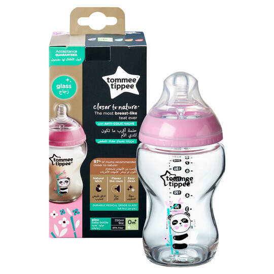 Tommee Tippee Closer To Nature Glass -250ML, Girl image number 1