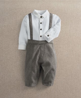 Mamas & Papas Herringbone Mock Romper