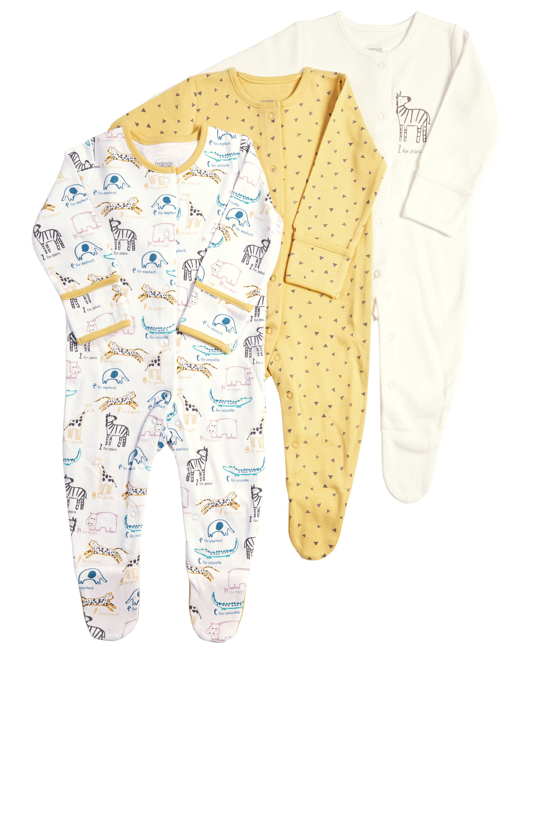 Zoo Sleepsuits 3 Pack image number 1