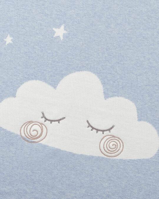 Knitted Cloud Blanket - Blue image number 4