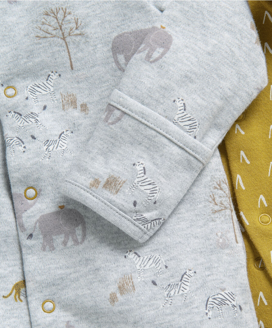 3 Pack Safari Sleepsuits image number 6