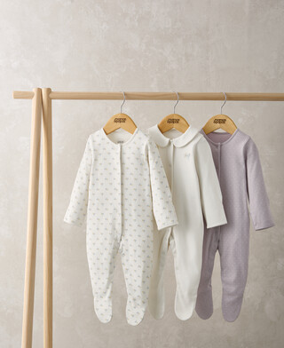 Floral Spot Sleepsuits (Set of 3)