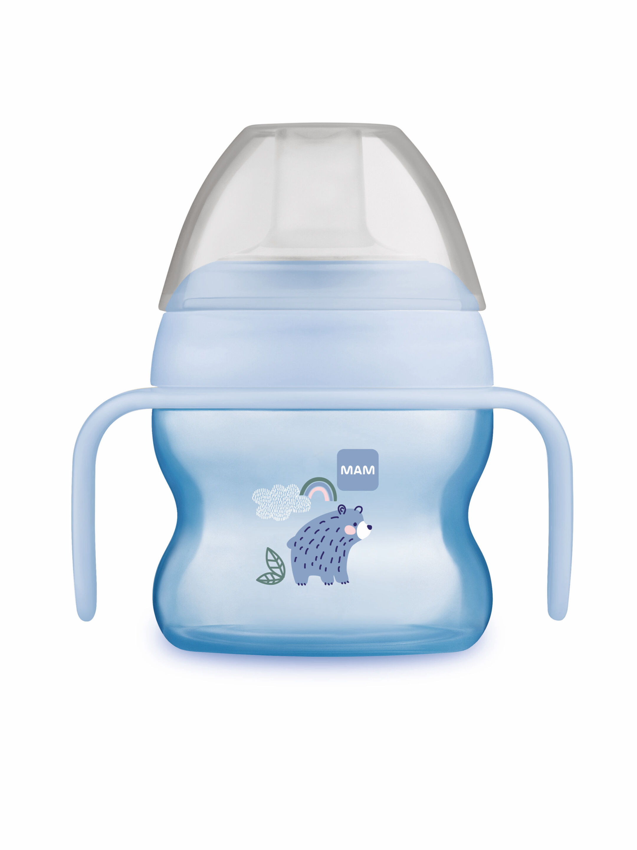 Mam Baby Starter Cup  Silicone Cup - 4 M+ | Fores Blue - 150 Ml - Pack of 1