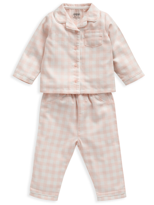 Pink Gingham Check Woven Pyjamas image number 1
