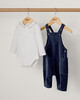 Navy Velour Dungarees & Bodysuit image number 4