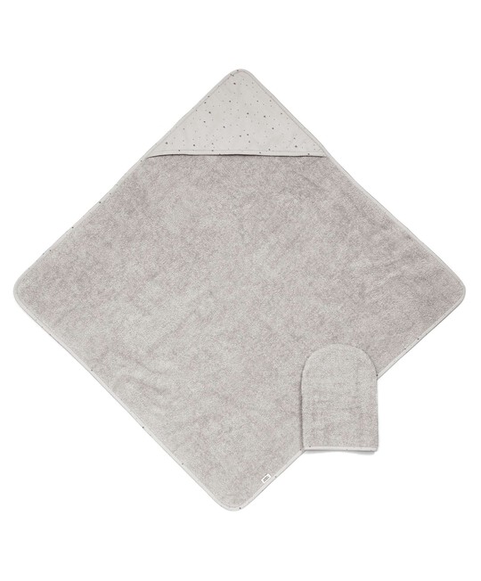 Hooded Towel & Mitt - Grey image number 1
