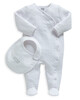 White Textured All-In-One with Bib image number 1